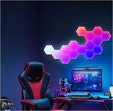 Hexagon LED Wall Lights - 10 Pack Gaming Lights, Smart Modular RGB-IC Honeycomb Light with APP Remote Control and Music Sync Gaming Setup Lighting Bars DIY Geometry Module for Game Room, Bedroom [Energy Class A]