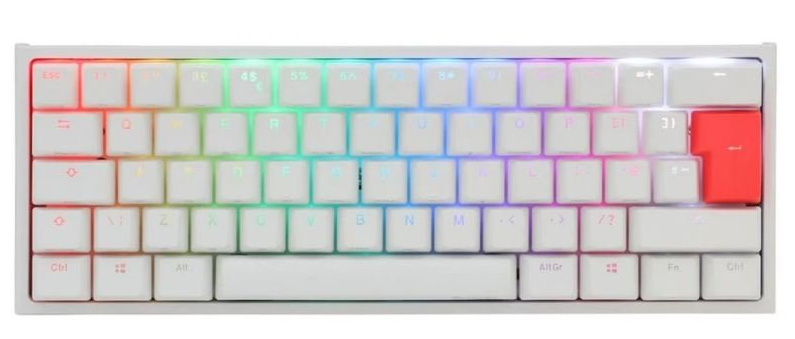 Ducky One2 Mini 60% White Frame RGB USB Mechanical Gaming Keyboard Speed Silver Cherry MX Switch UK